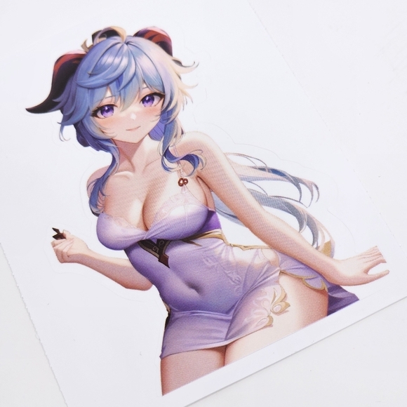 Sticker – Genshin Impact – Ganyu In A Purple Nighty – Weatherproof Vinyl – 3/$20 - Picture 2 of 8